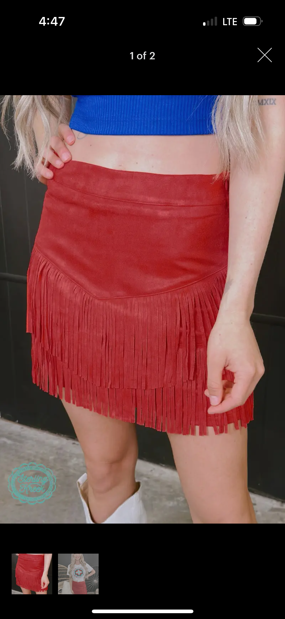 Red Fringe Skirt