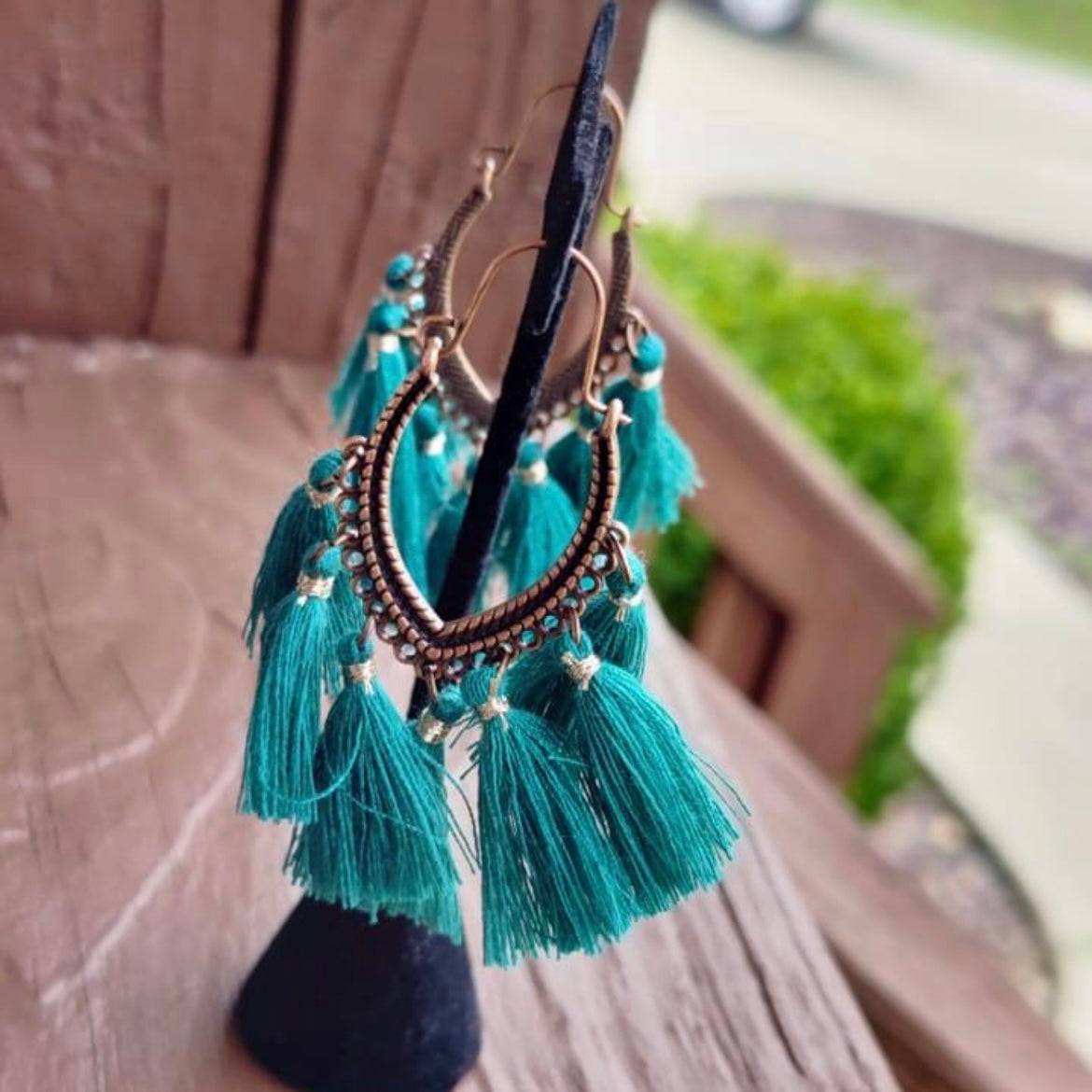 Turquoise Tassel Earrings